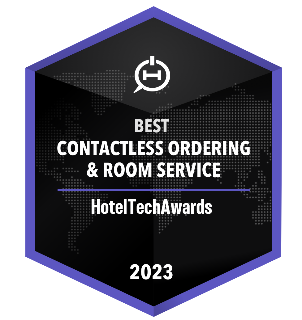 SABA Hospitality wins best Contactless Ordering & Room Service Solution at the 2023 HotelTechAwards by Hotel Tech Report.