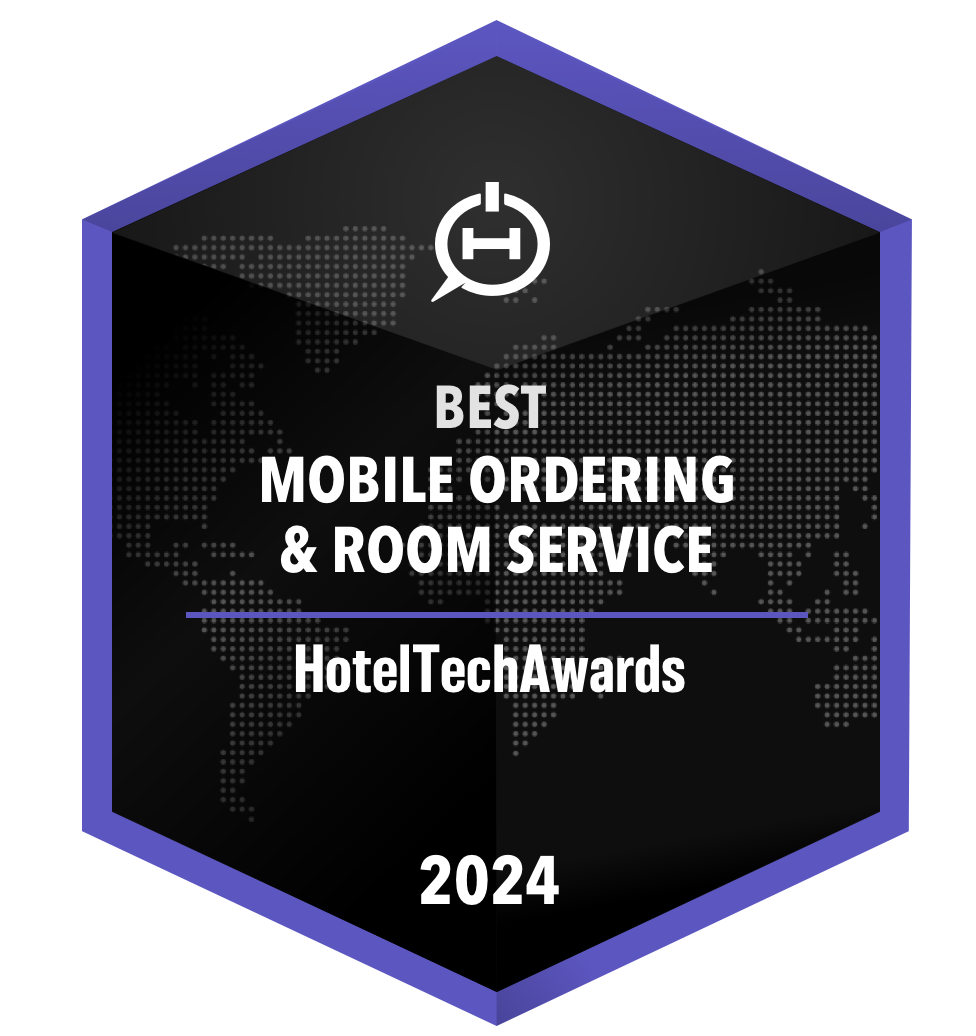 SABA Hospitality wins best Contactless Ordering & Room Service Solution at the 2023 HotelTechAwards by Hotel Tech Report.