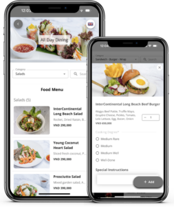 SABA Hospitality Mobile Ordering Module, customized for InterContinental Phu Quoc